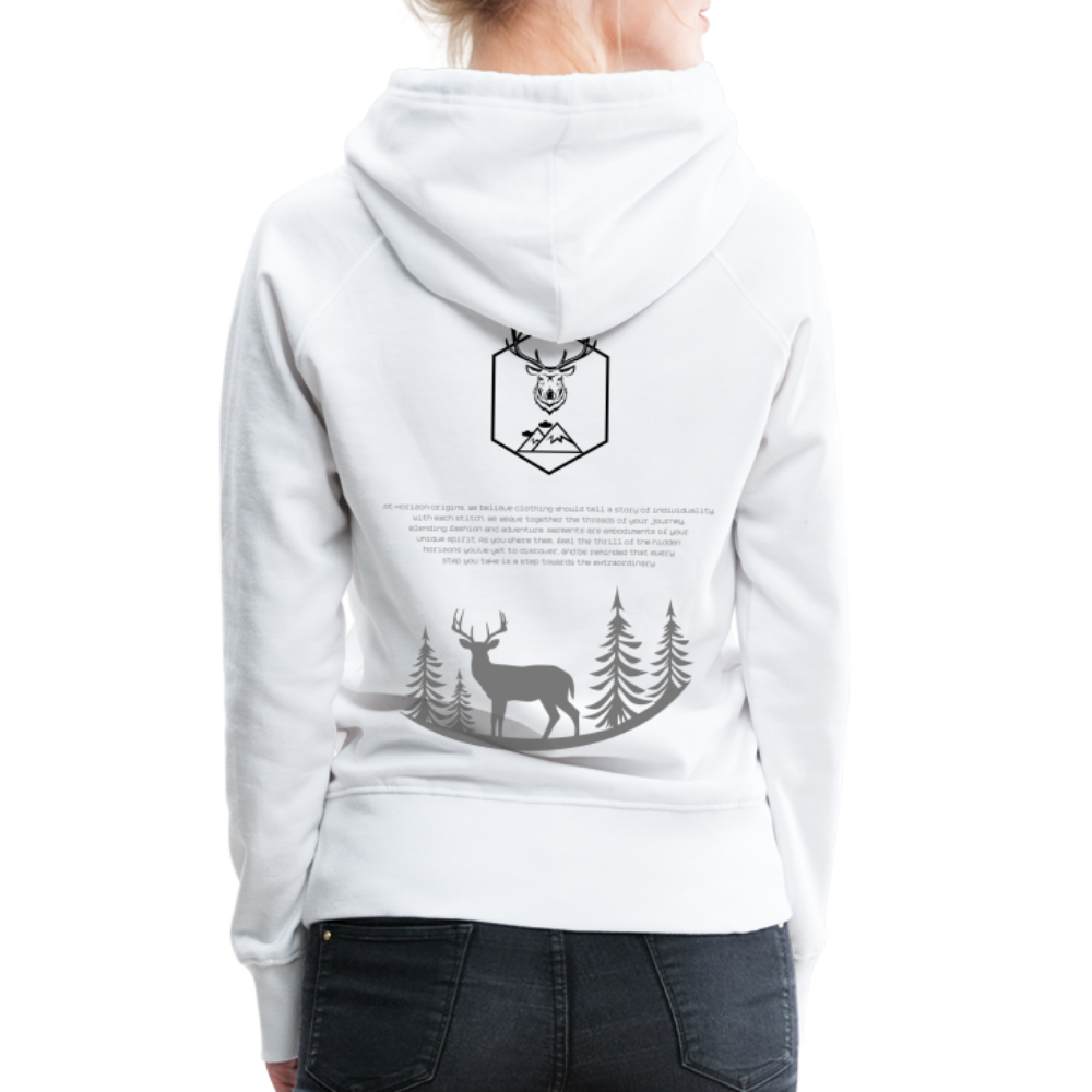 Horizon Origins Collection - Women’s Premium Deer Hoodie - white